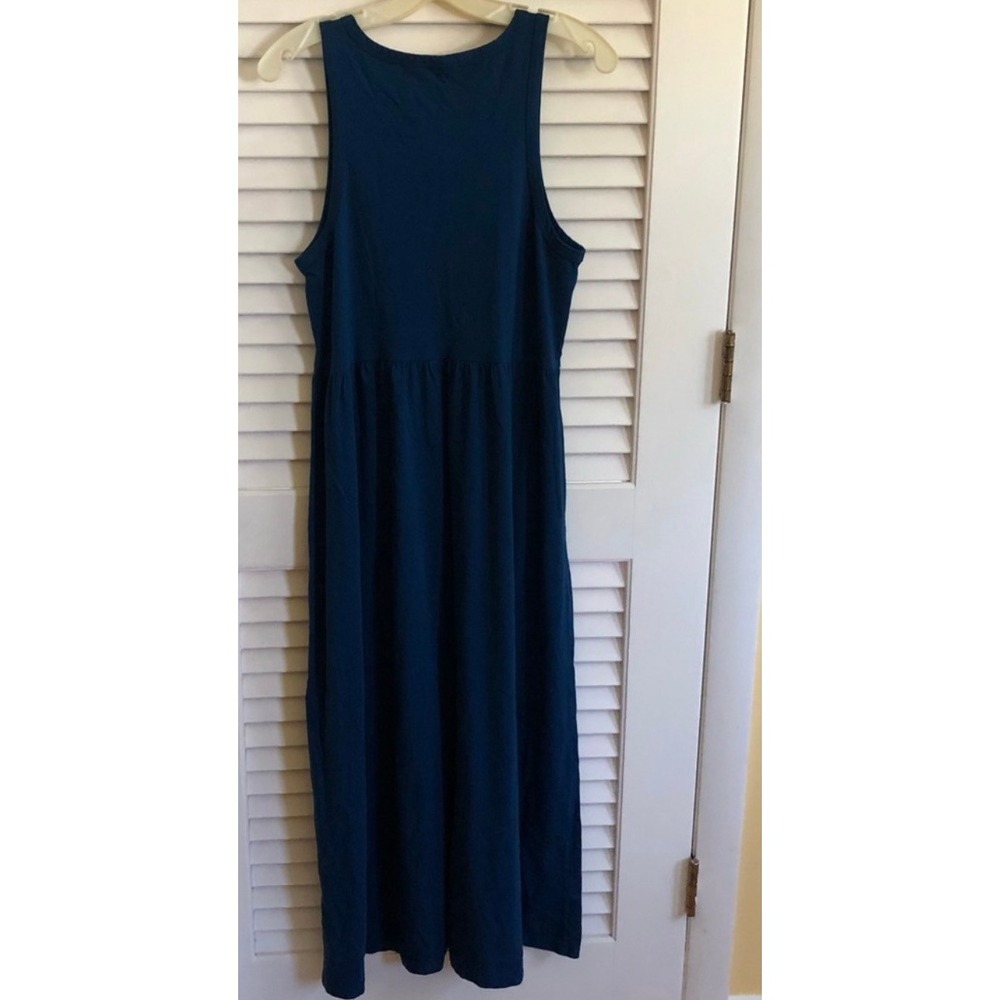 J.Crew Re-Imagined Cotton Sleeveless Midi Dress‎ Teal Blue M Empire Waist Tank